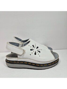 Dr. Martens Dunnet Flower Women's White Leather Sandals US Size 6